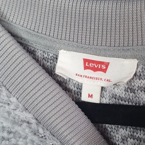 LEVI'S Meadow Fleece Crewneck Sweater Gray Women's Size M - Picture 11 of 15
